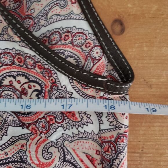 🦋3/$25 Massimo Dutti Size 6 Red Brown Paisley Sleeveless V-Neck Tank Top - Picture 7 of 9